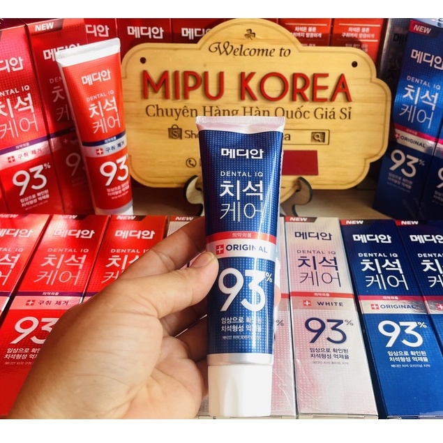 Kem Đánh Răng Hàn Quốc MEDIAN 93% hộp 120g màu Trắng ,Đỏ, Xanh Chính Hãng