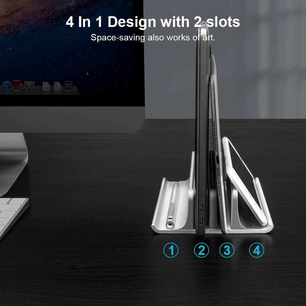 Giá đỡ giữ 2 Macbook 1 Smartphone 3in1 Tripple Office Aluminum chất liệu hợp kim nhôm cao cấp