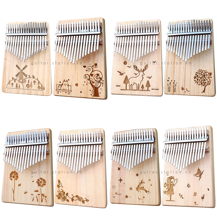 Đàn kalimba 17 phím gỗ nguyên khối tặng stick màu CÓ SẴN- giao TP.HCM 2H