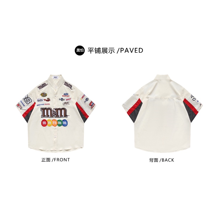 Áo Sơ Mi Nam Tay Ngắn Có Cổ Họa Tiết Thêu Thời Trang Cá Tính