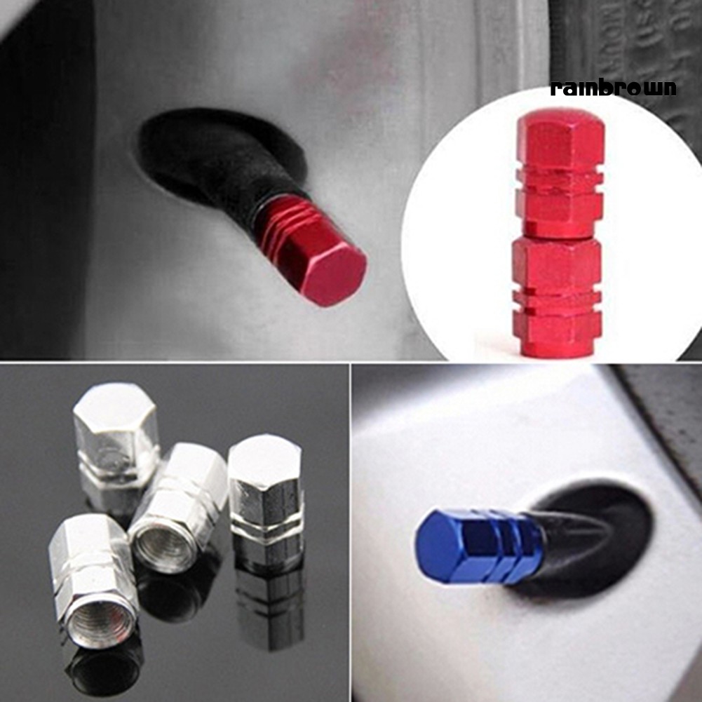 Set 4 Nắp Đậy Van Lốp Bằng Nhôm Tiện Dụng Phù Hợp Cho Xe Ô Tô / Xe Tải