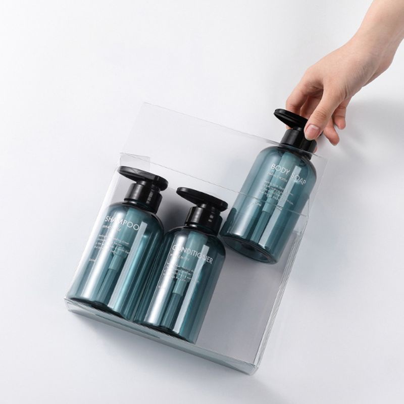 Set 3 Chai Rỗng 500ml Đựng Dầu Gội Sữa Tắm Dạng Nhấn Tiện Dụng