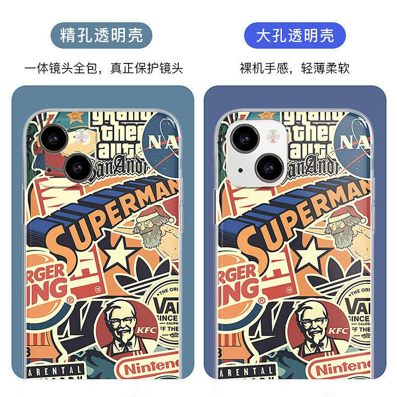 KFC Mobile Phone Shell for iPhone Iphone11 European and American New Transparent 8P Silicone Drop-Resistant 12Promax All-Inclusive XR Mzr2