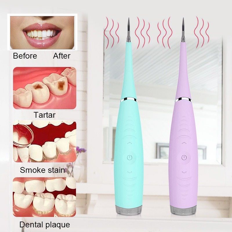 Máy lấy cao răng tự động tại nhà MiNi Dental Japan - 3 chế độ rung ( Có bảo hành) ăn toàn, không ê buốt - Soleilshop
