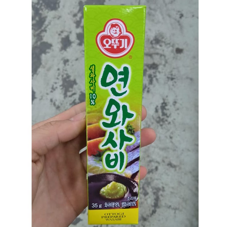 Mù tạt tuýp hàn quốc, mù tạt vàng dạng tuýp 35g - 연와사비, 연겨자