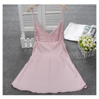 Đầm ngủ 2 dây gợi cảm phi lụa trơn mát TK1198 màu hồng phấn, đỏ đô, đen