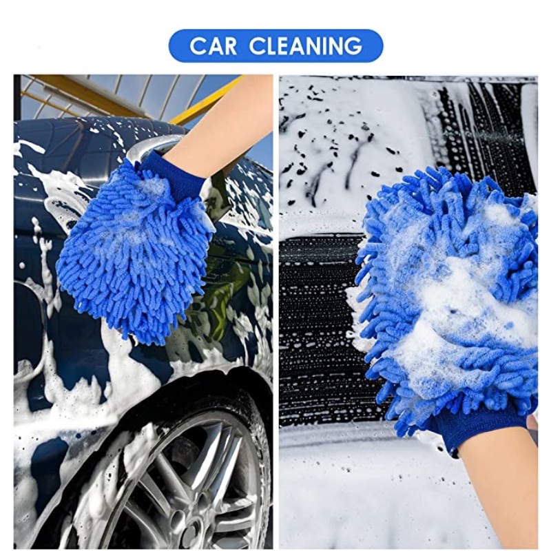 Găng Tay Rửa Xe 2 Trong 1 Hai Mặt Sợi Nhỏ Tiện Dụng