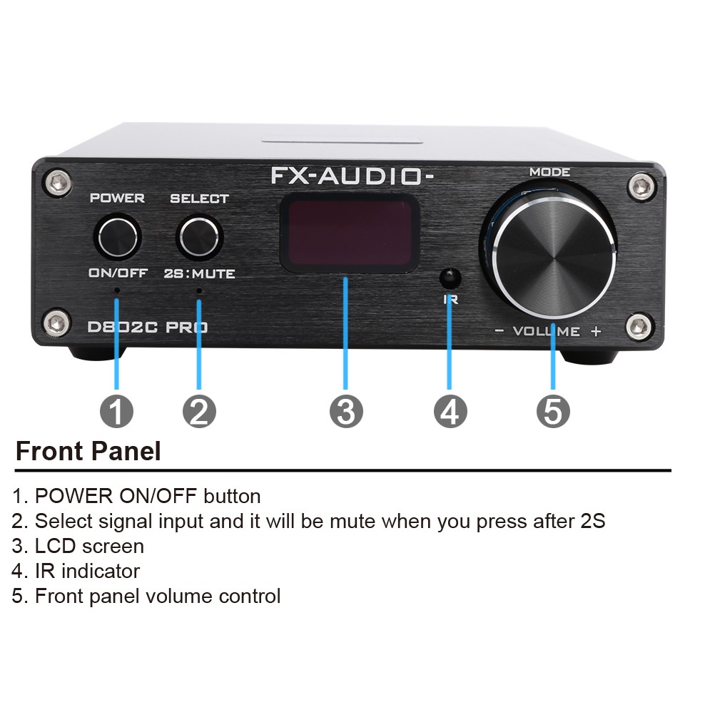 FX-AUDIO D802C PRO Khuếch Đại Amplifier FDA Bluetooth 4.2
