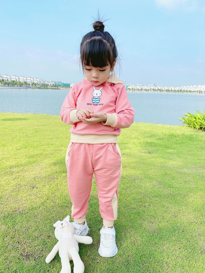 Bộ Quần Áo Nỉ Cotton Dài Tay In Hình Thỏ Cho Bé [BTD01] - Babi mama