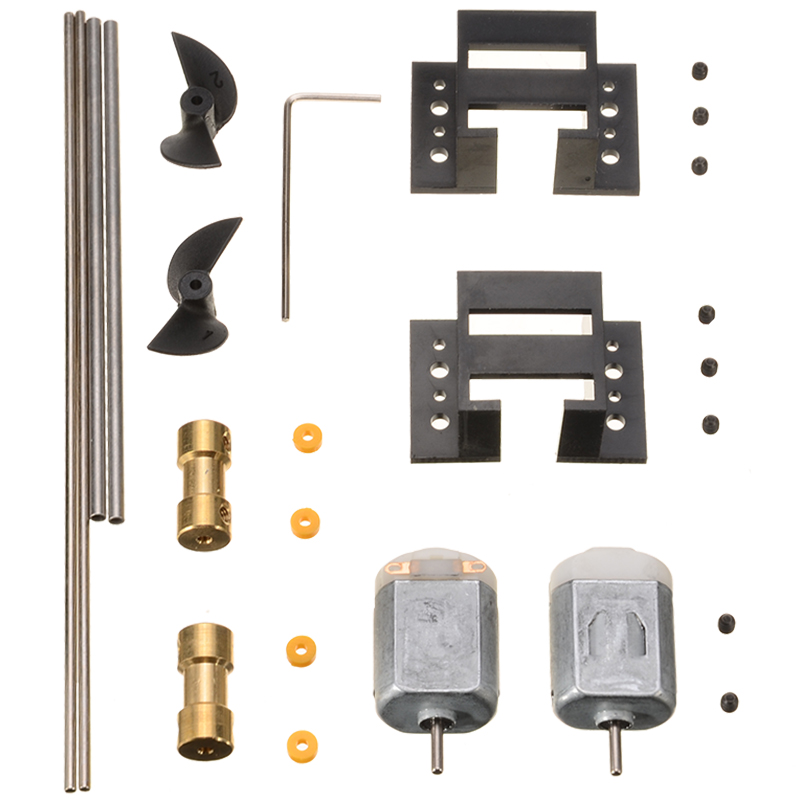RC Set 130 Mô Hình Động Cơ Trục Kép + Cánh Quạt Cho Thuyền Điều Khiển Từ Xa