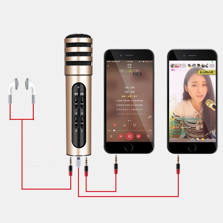 Micro karaoke kiêm sound card live stream C7 -Hàng chất lượng