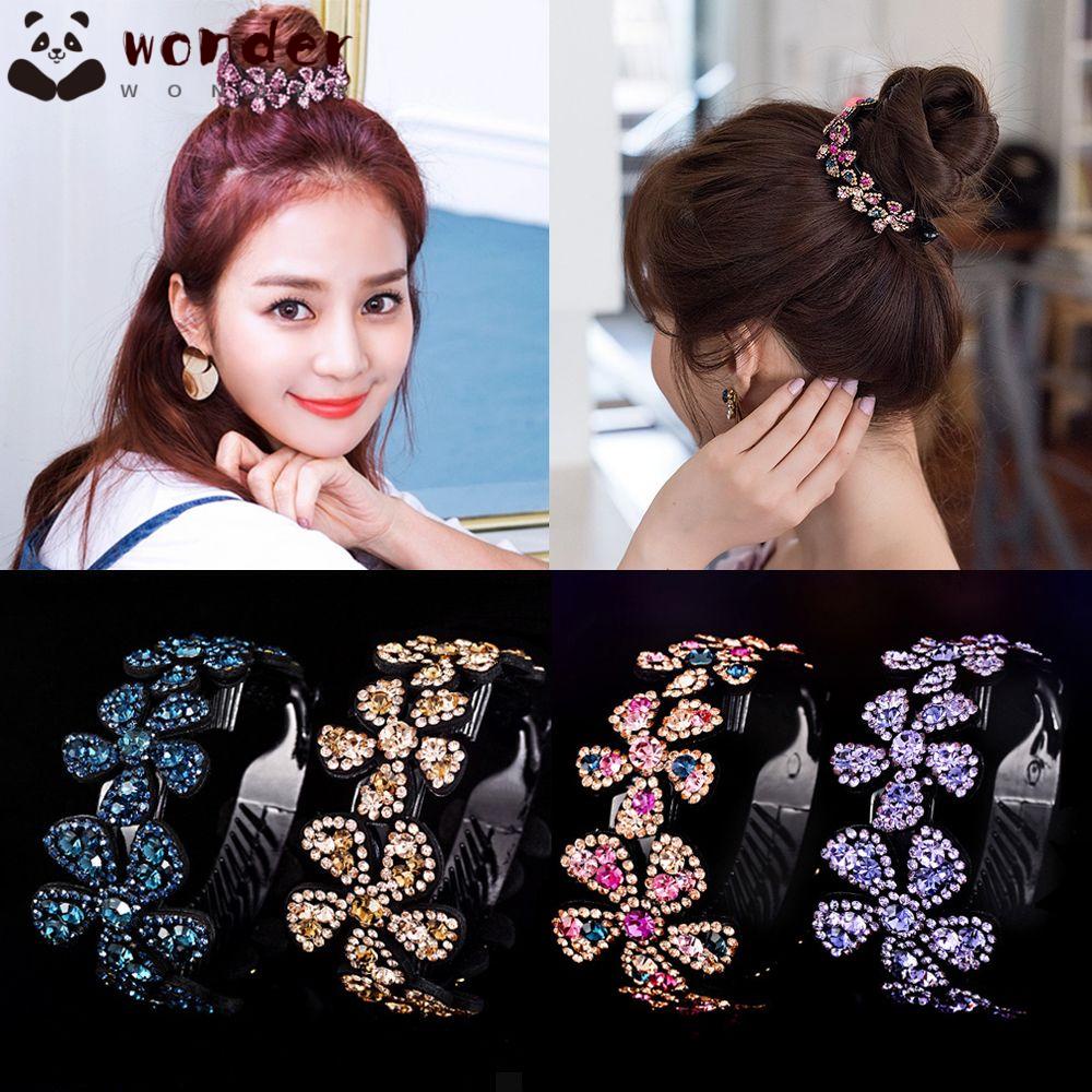 Kẹp Tóc Búi Tròn Đính Hoa Thời Trang Cho Nữ