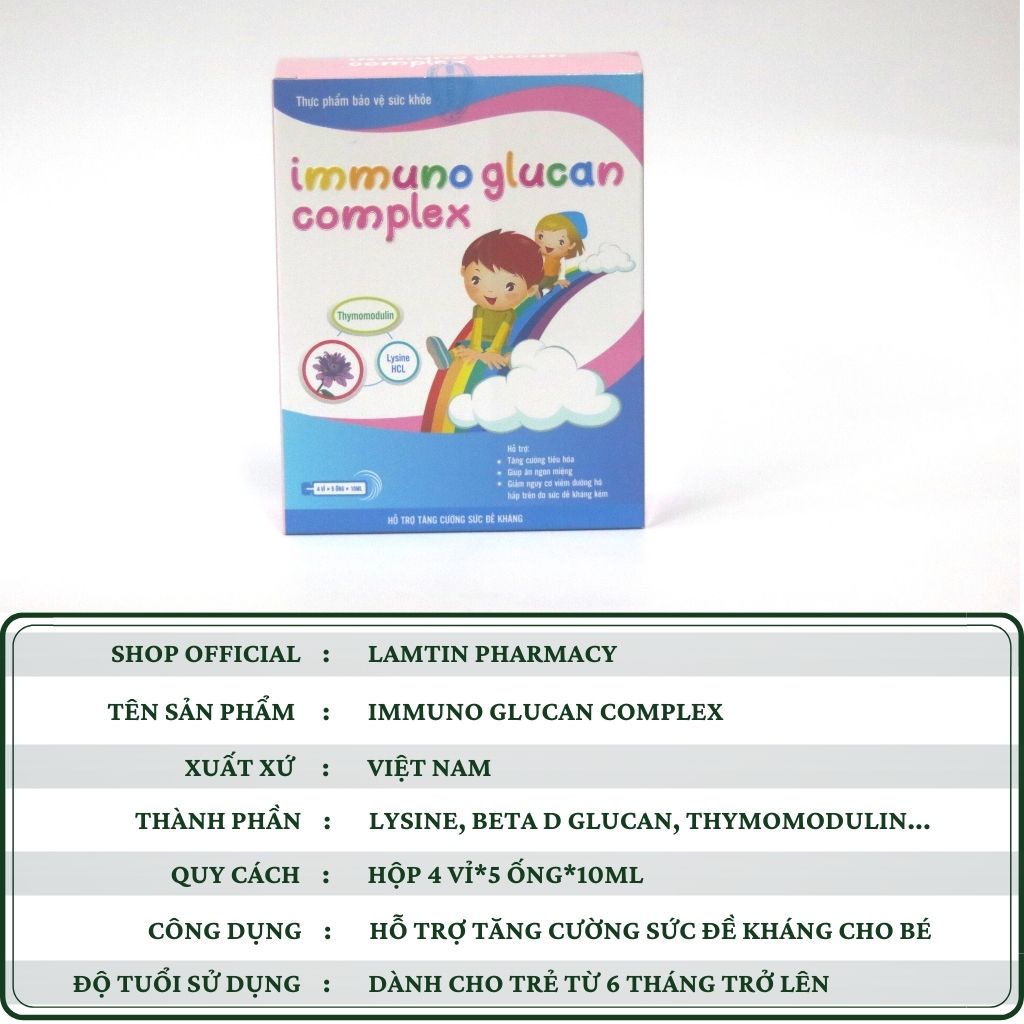 ✅  ImunoGlukan - Hỗ trợ tăng cường sức đề kháng cho bé Immuno Glucan ComPlex 20 ống