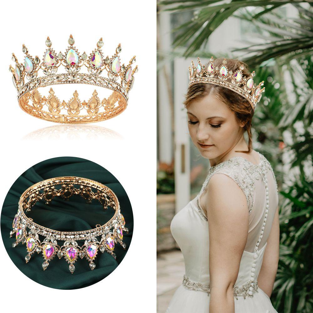 PINEVN Vương Miện Tròn Cài Tóc Thời Trang|Vương Miện Công Chúa Kiểu Dáng Dễ Thương Xinh Xắn