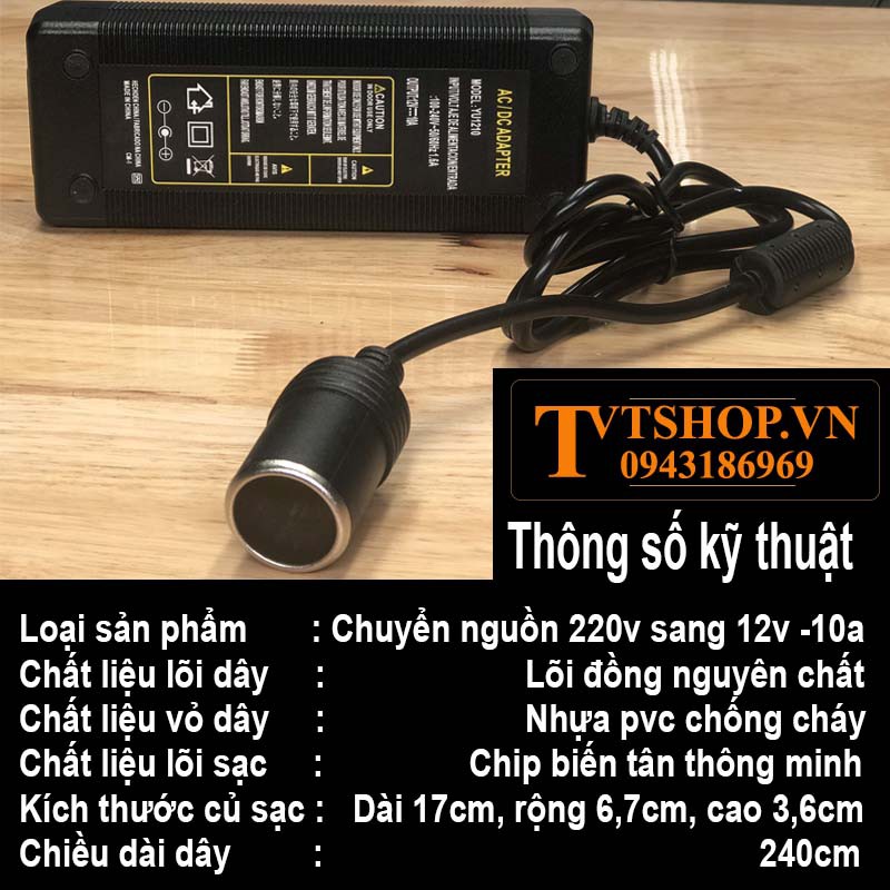 bộ chuyển điện từ 220v sang 12v, bộ đổi nguồn 220v sang 12v, cục biến điện 12v ra 220v TVT-540