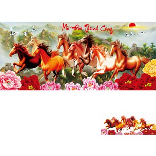Tranh đính đá Mã Đáo Thành Công (khổ lớn) KT: 149x67 cm