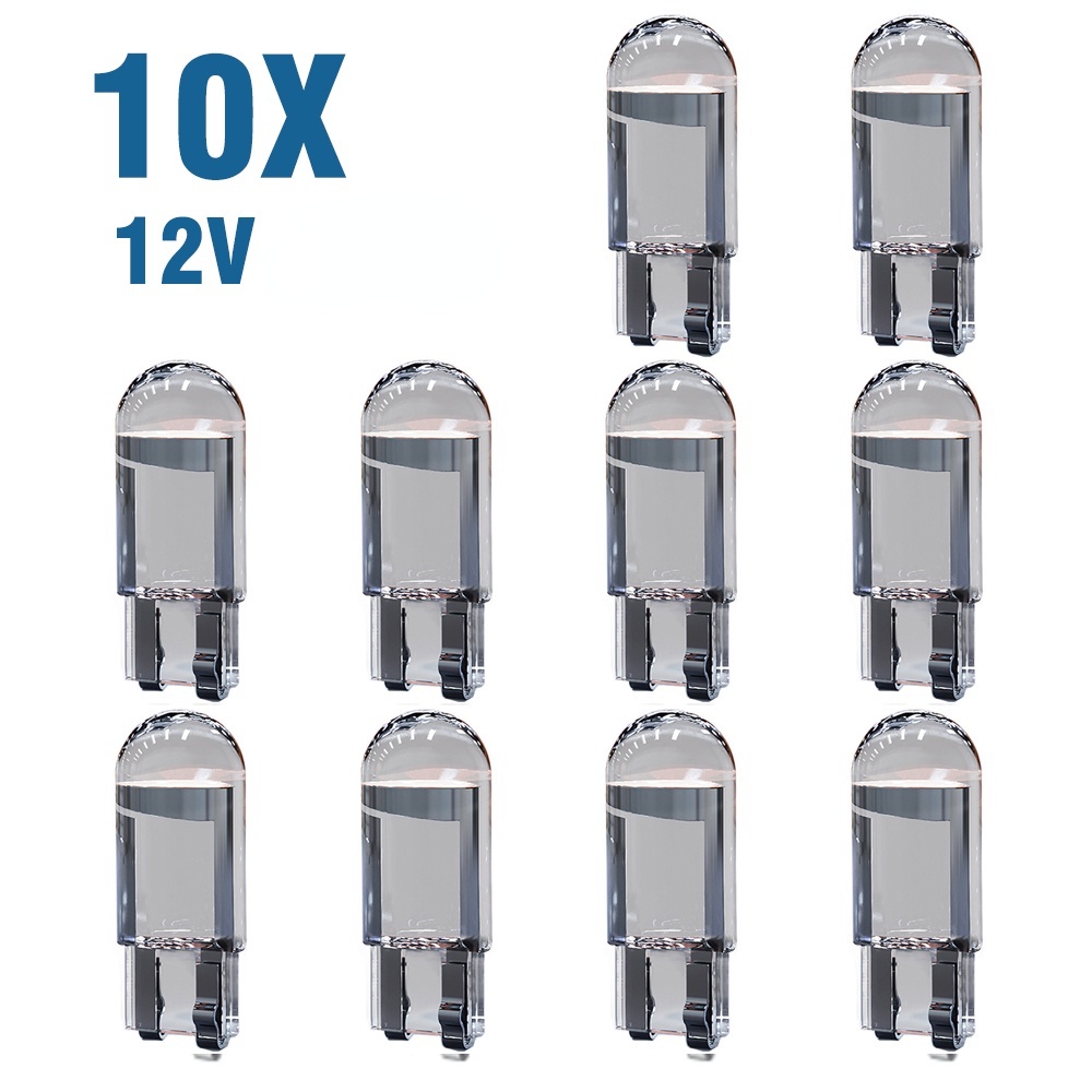Set 10 Bóng Đèn LED Canbus W5W T10 Ánh Sáng Trắng 6000K 12V Cho Xe Hơi