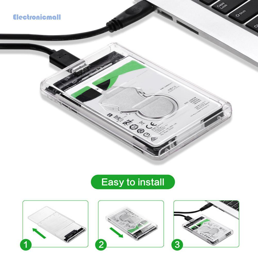 ElectronicMall01 2.5 inch SATA III to USB 3.0 HDD SSD Case Hard Disk Mobile External Enclosure