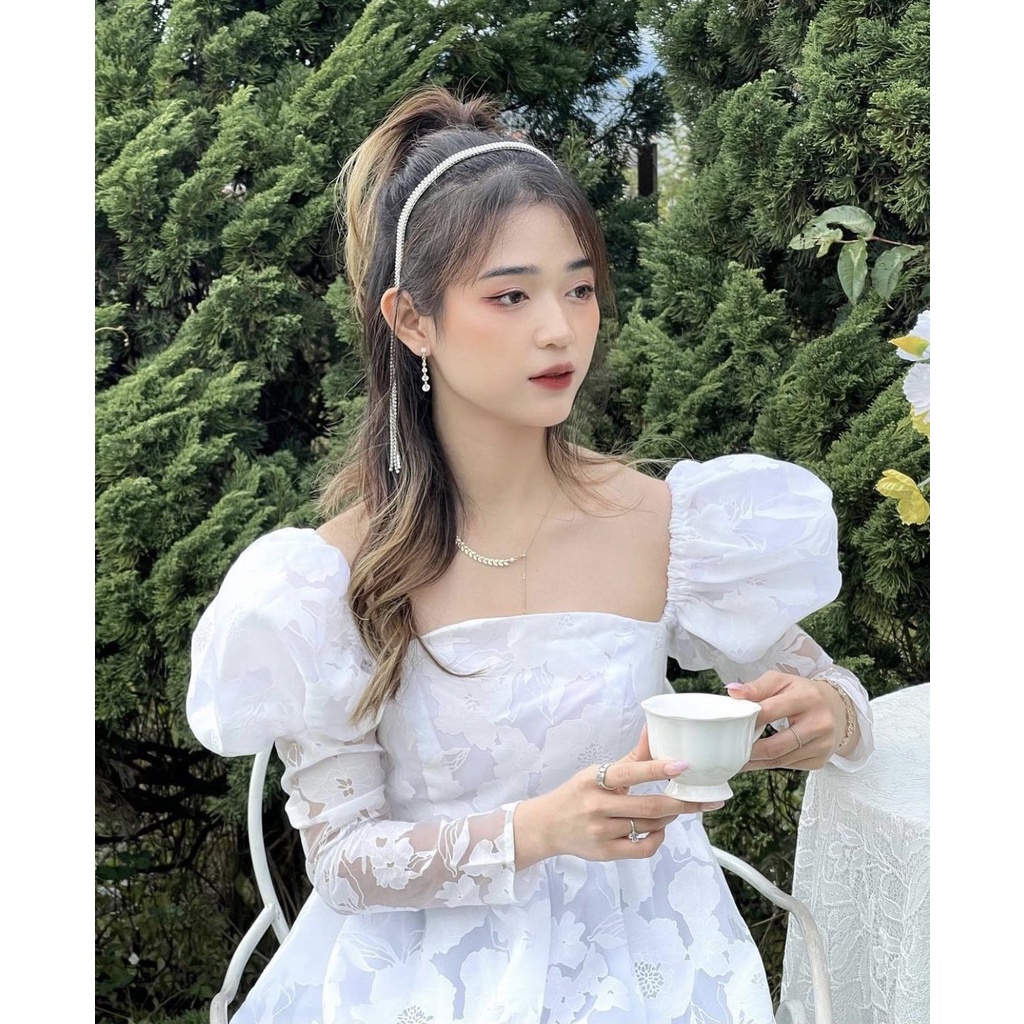 Đầm tay phồng Pretty Dress Cúp ngực tay phồng tùng xòe công chúa