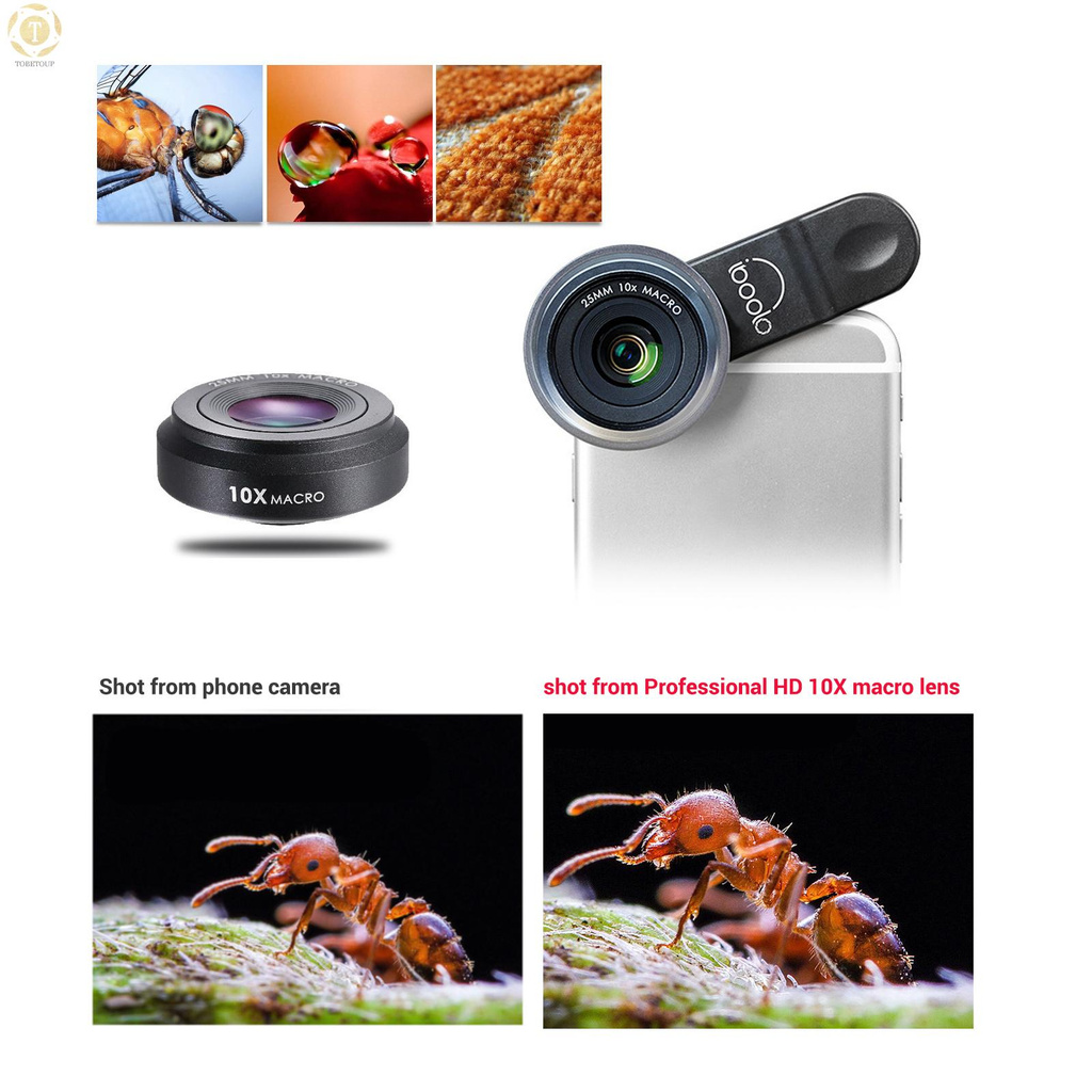 Ống Kính Gắn Camera Điện Thoại 12 Giờ Hd 25mm 10x Macro