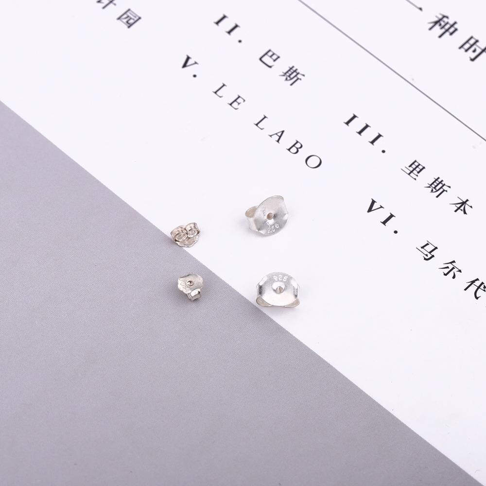 BEADIA Phụ Kiện Chốt Khuyên Tai Bằng Bạc 925 4 6mm Thiết Kế Tiện Dụng