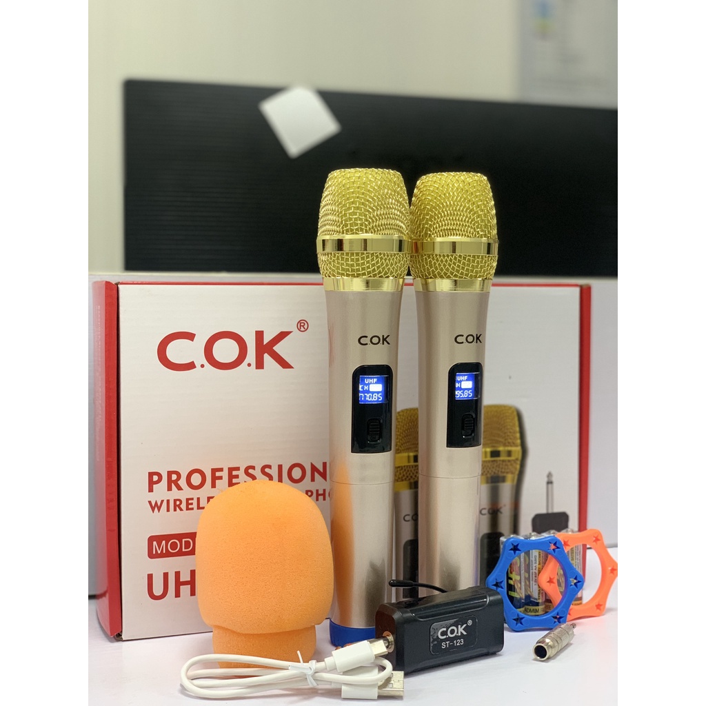 Micro Không Dây COK ST-123S  - CHÍNH HÃNG - BH 12 tháng - Mích Chuyên Dành Cho Mọi Loa Kéo Và Âm Ly