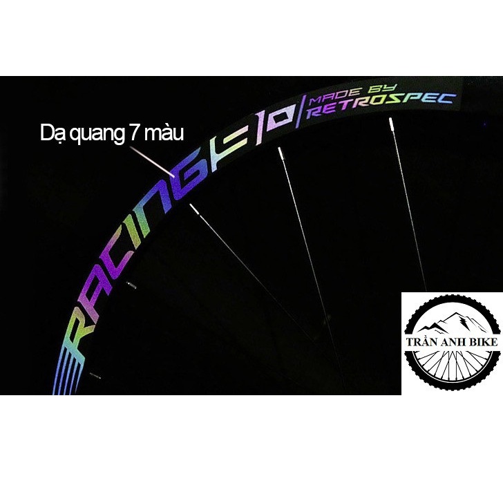 Bộ vành nhôm xe đạp road RETROSPEC RACING 700Cx36mm - Hub Carbon