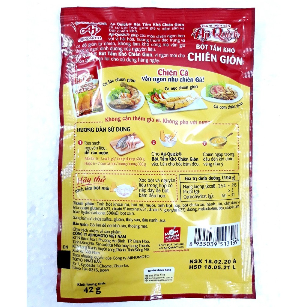 Bột Tẩm Khô Chiên Giòn Aji-Quick Gói 42g