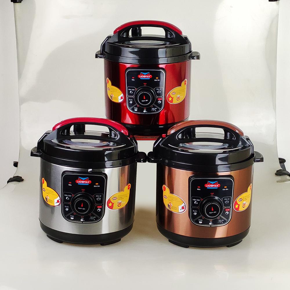 [Chính hãng] Nồi áp suất 2 tầng dung tích 6L Ladomax HA-7860 có khay hấp inox 304, tự động xả điều chỉnh áp suất