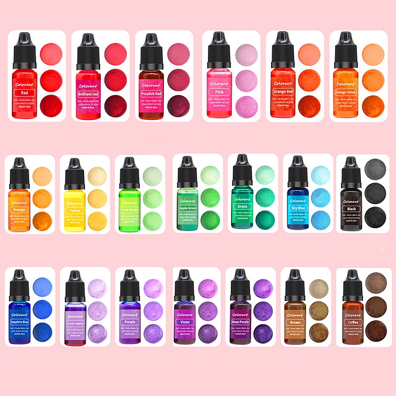10ml Nến Xà phòng Pigment Chất lỏng Màu cho DIY Nến Xà phòng Nhựa Màu nhuộm Quy trình Sản xuất Đồ trang sức
