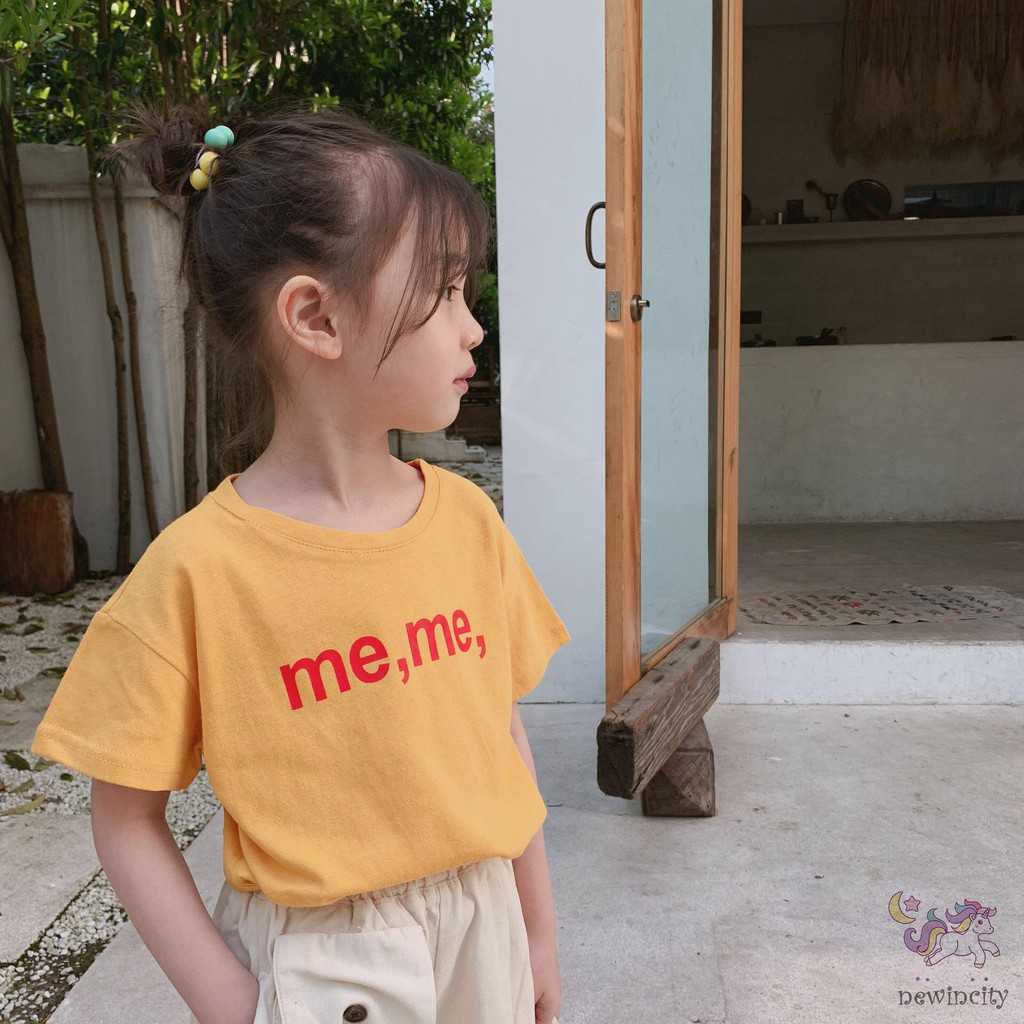 Áo Thun Tay Ngắn In Chữ Phong Cách Thời Trang Hàn Quốc Cho Bé