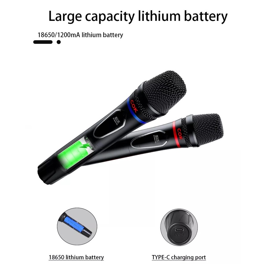 Bộ 2 Micro Không Dây COK ST-1100 Bảo Hành 12 tháng Micro Chuyên Dành Cho Mọi Loa Kéo Và Âm Ly Đổi Mới Trong Vòng 7 Ngày