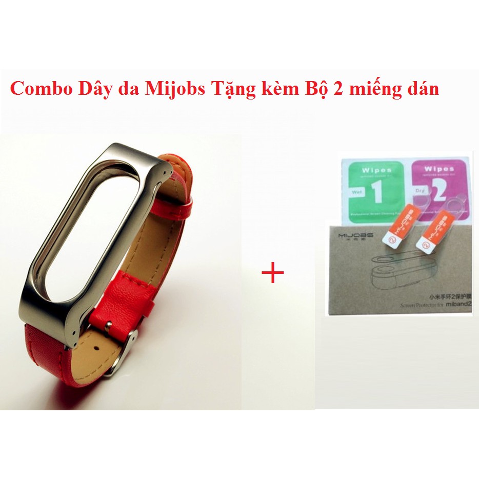 Dây đeo thay thế Da bò cho Miband2 chính hàng Mijobs