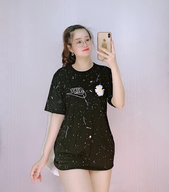 áo thun unisex form rộng hoa cúc
