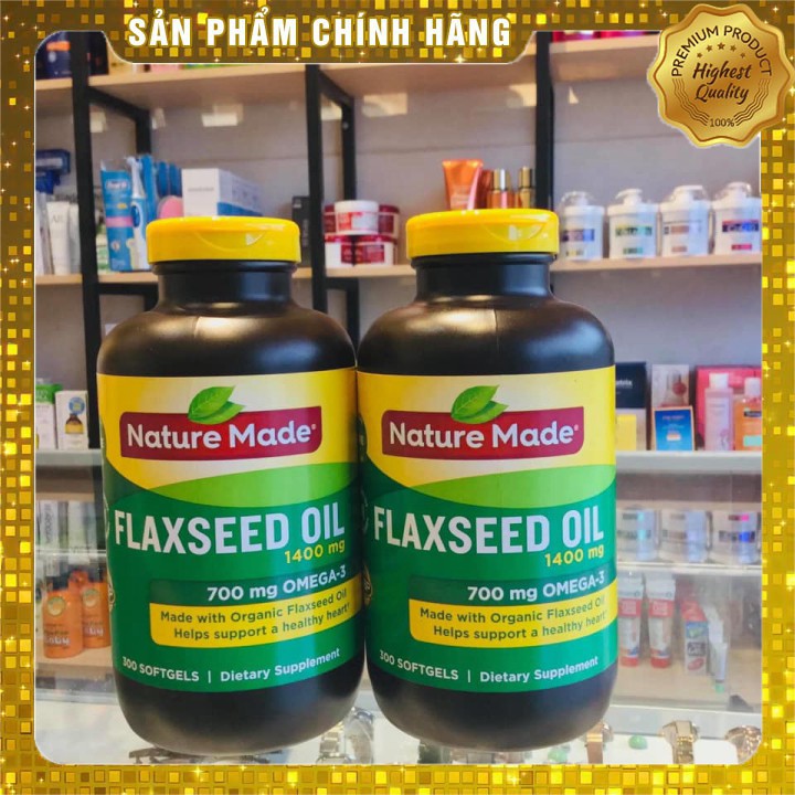 🇺🇸 Dầu Hạt Lanh Nature Made Flaxseed Oil 300 viên 🇺🇸