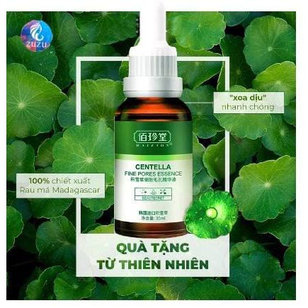 Tinh Chất Rau Má Giảm Mụn, Dịu Da đồng thời dưỡng ẩm hạn chế da tiết dầu, khiến da mềm mại săn chắc zuzu cosmetic