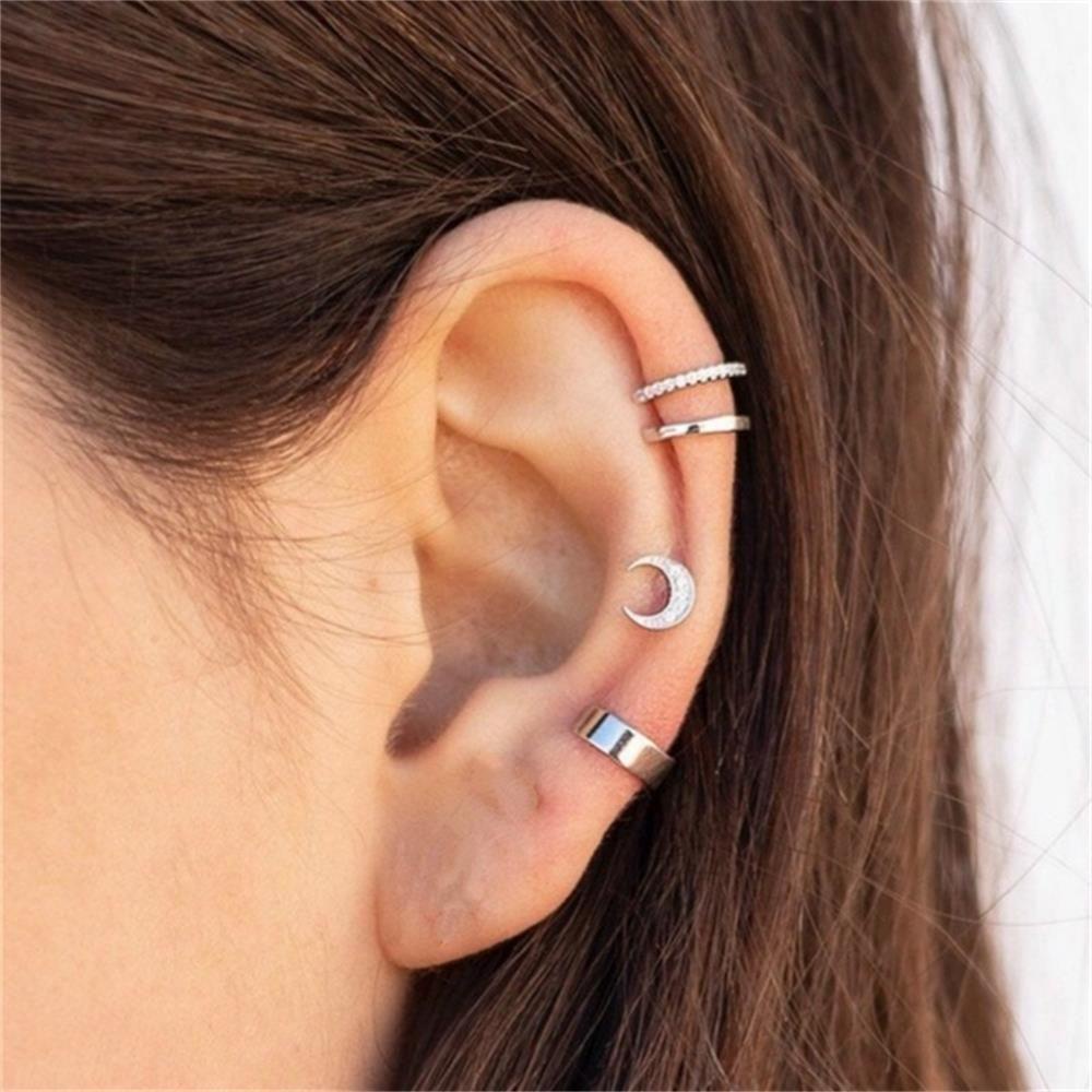 DIACHAVN Set 1 / 3 Khuyên Vành Tai Thời Trang Cá Tính Cho Nam Và Nữ