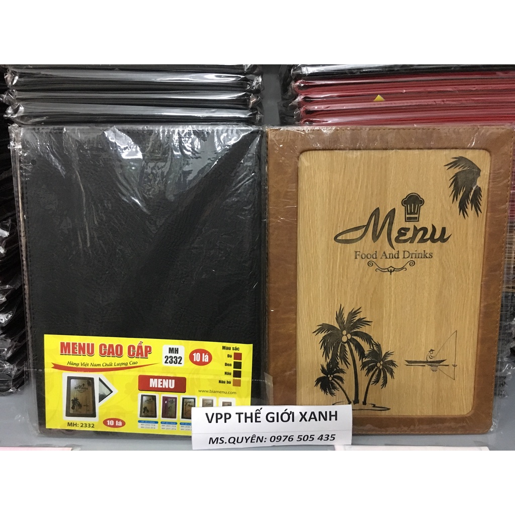 BÌA 10 LÁ MENU GỖ A4 -2332