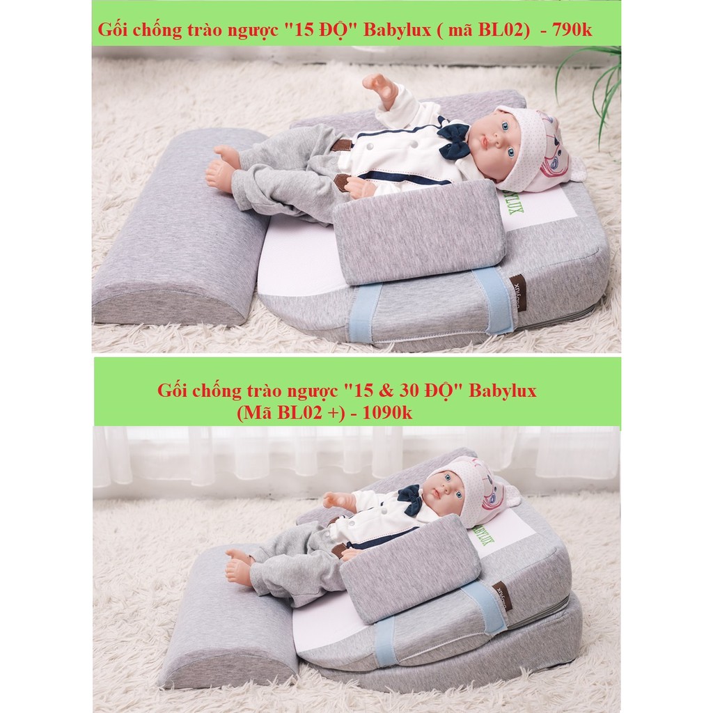 GỐI CHỐNG TRÀO NGƯỢC 15 & 30 ĐỘ BABYLUX