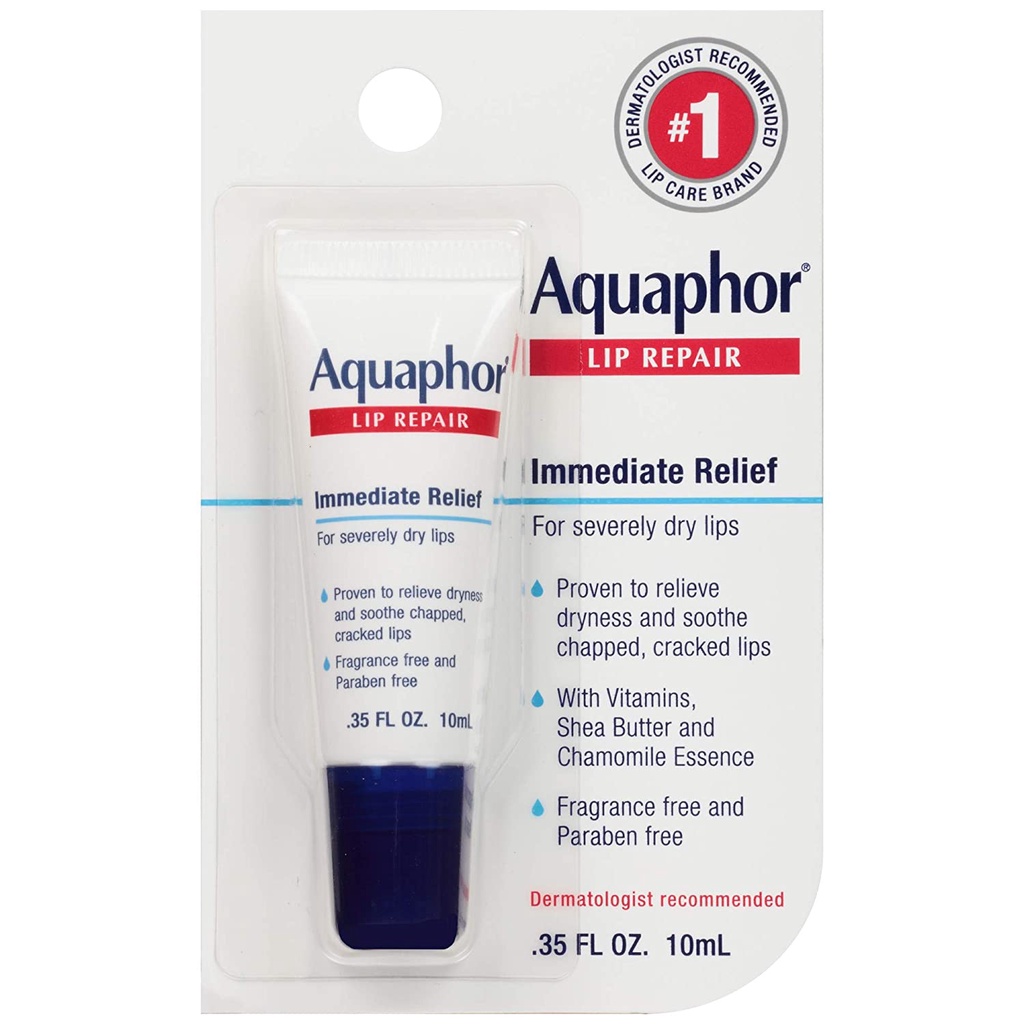 Dưỡng môi khô nẻ Aquaphor Lip Repair Ointment Long-lasting Moisture to Soothe Dry Chapped Lips 35 fl oz Tube