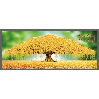 Tranh thêu chữ thập 3D Giàu sang phú quý LV3135 ( 100x44 ) chưa thêu