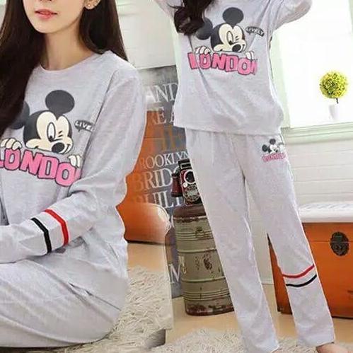 ❁ Áo sơ mi ngủ in hình chuột Mickey/Minnie dành cho tuổi teen/ ABG/ ngủ ☃