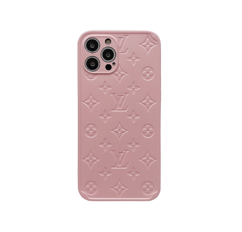 IPhone Big 7 Big 8 IX / Xs Xr Max 11 11Max 12 (6.1) 12Pro (6.1) 12Pro Max (6.7) Kết cấu mờ kim loại in nổi ba chiều Hoa văn LV Màu cam cổ điển Màu tím thanh lịch Vỏ điện thoại màu hồng nữ tính