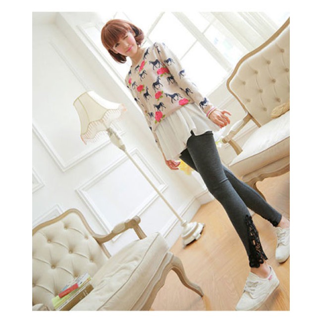 Quần Legging Phối Ren Chữ V | BigBuy360 - bigbuy360.vn