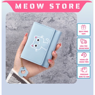 Ví nữ cầm tay mini ngắn nhiều ngăn đựng tiền giá rẻ hình mèo dễ thương MEOW STORE VN01