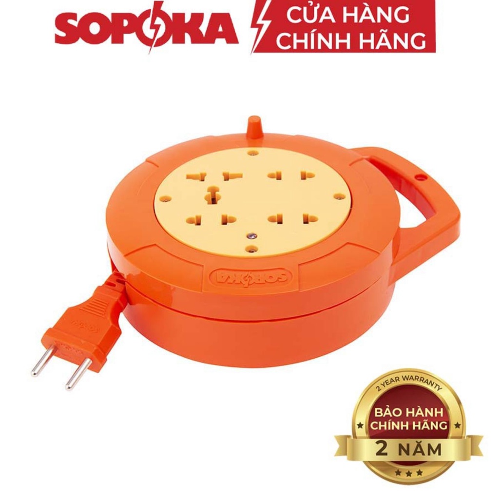 Ổ cắm điện quay tròn đa năng SOPOKA cao cấp chính hãng, dây dài 4.5m-7.5m, ổ cuốn dây lõi chịu nhiệt, chống cháy, bền