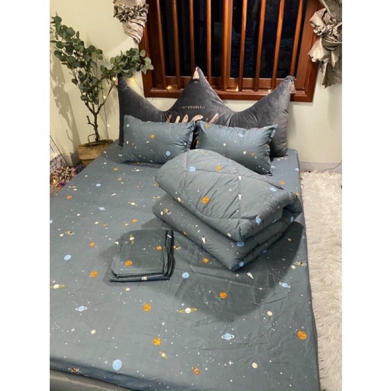 Set chăn phao 5 món_Polly Cotton_Cung hoàng đạo_Vũ trụ_Cầu vồng mây