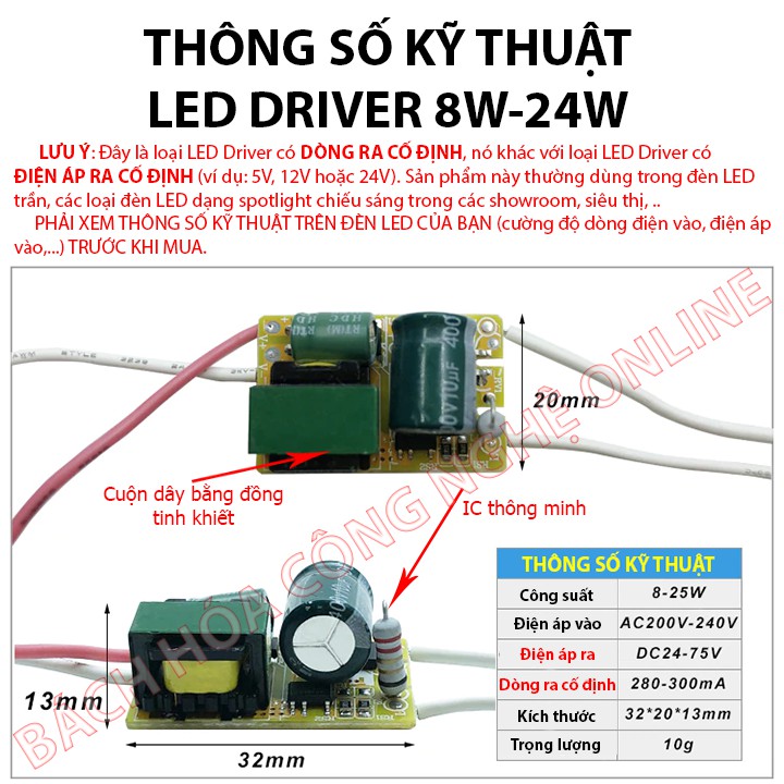 LED driver - nguồn LED không vỏ chất lượng cao