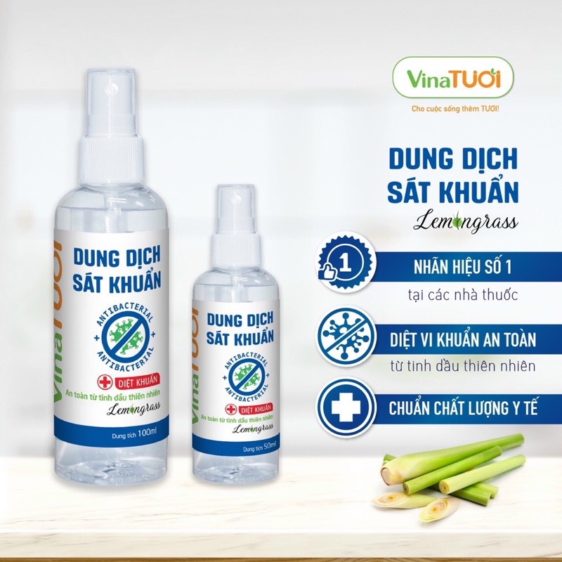 Dung Dịch Sát khuẩn Hương Sả Chanh VINATƯƠI