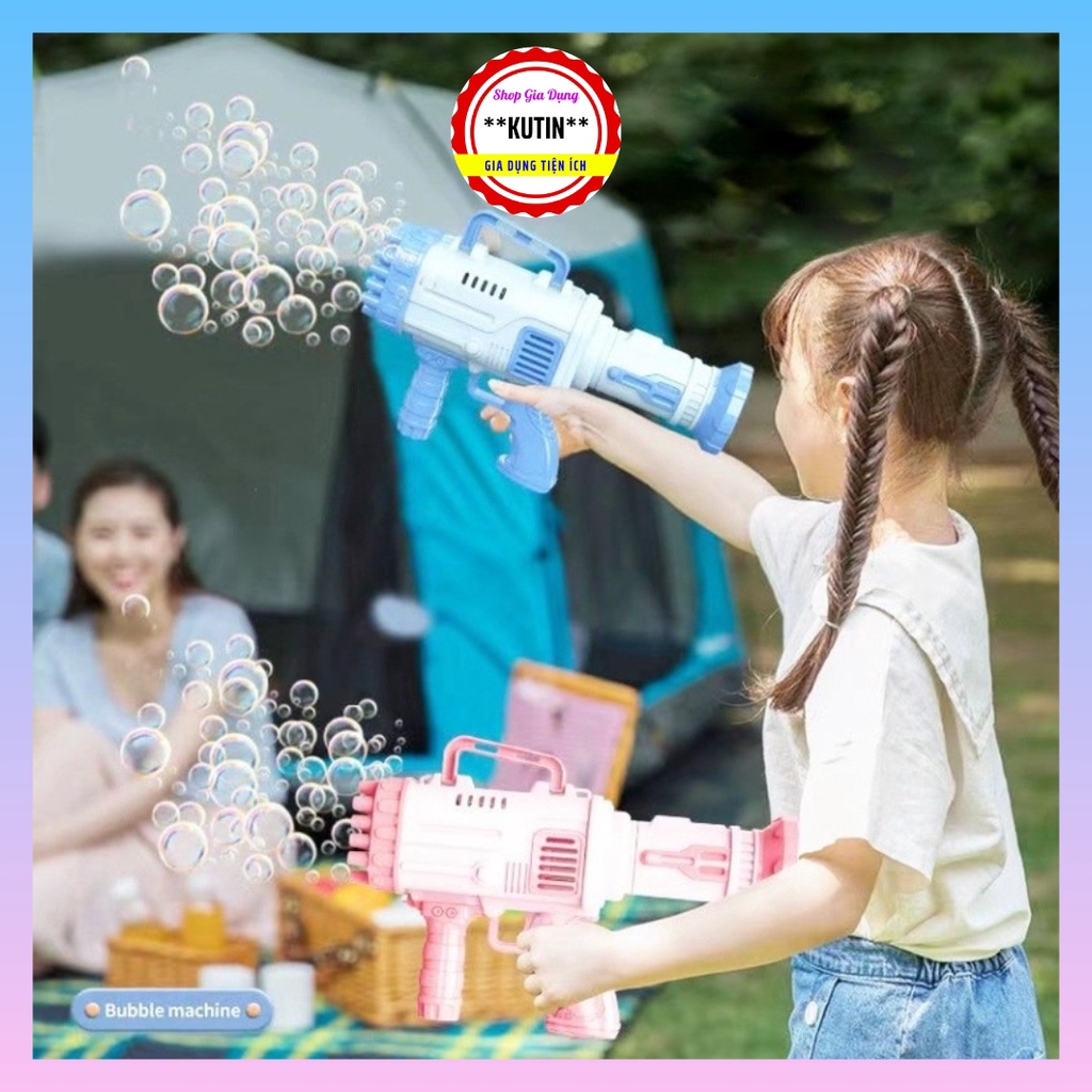 Súng Bắn Bong Bóng - Súng Bắn Bóng Xà Phòng Loại Lớn 32 Nòng Siêu Ngầu Cực Cool
